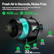 Smart Air Filtration PRO Kit 6", AeroZesh T6 Inline Duct Fan with GrowHub E42A+, Temperature Humidity Controller, Carbon Filter & Ducting Ventilation System for Grow Tent, Hydroponics