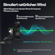 AeroWave E6 Gen2 Clip Fan, EC-Motor, mit automatischer Oszillation, Luftzirkulator für die Growbox, Schwarz