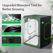 Smart Grow Tent Kit 5x5 Complete Indoor Grow System with Smart Controller, Full-Spectrum LED Grow Light & Ventilation Automation System, 1680D Mylar Tent 60"x60"x80"