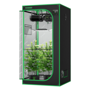 Smart Growbox Komplettset GIY-SE-33 90 x 90 x 180 cm, 3-Pflanzen Komplettsystem mit WLAN-E42A-Controller, 200W AeroLight Wing SE LED Pflanzenlampe und 10cm AeroZesh S4 Abluftset