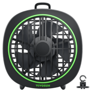 AeroWave D4, 4” Grow Tent Clip Fan with Detachable Hook, Black