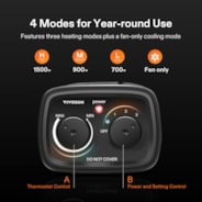 Space Heater for Indoor Use, 1500W, 4 Modes for Year-round Use