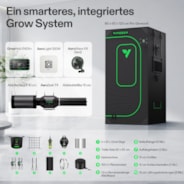 Smart Growbox Komplettset Pro 60 x 60 x 120 cm, Komplettes Grow-Set mit 2-in-1 LED-Lampe mit anpassbarem Spektrum, intelligenter GrowHub-Automatisierung, effiziente Belüftung & 360°-Luftzirkulation, 2000D Mylar-Growzelt