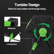 Tumbling Composter, 18.5 Gallon Compost Bin, Heavy-Duty Compost Tumbler w/Sliding Door, Lockable Brake and Rotating Design for Fast Creation of Fertile Soil, Outdoor