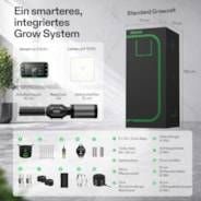 Smart Growbox Komplettset 70 x 70 x 160 cm, Komplettes Grow-Set mit GrowHub E42A+, 1680D Mylar Growzelt, Vollspektrum LED Pflanzenlampe und effizientem Belüftungssystem