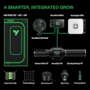 Smart Grow Tent Kit GIY-SGS-27 Pro 2.7x2.7, 2-Plant Complete System, with WiFi E42A Controller, 150W AeroLight LED Grow Light, 4-inch AeroZesh T4 Ventilation Combo, and AeroWave E6 Gen2 Clip-on Fan