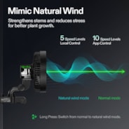 AeroWave E6 Gen2, Grow Tent Clip Fan 6”, EC Motor, Smart Control, Powerful Oscillating Fan, Black