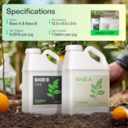 Nutrients Base A & B Bundle, Liquid Fertilizer Supports Vegetative and Flowering Stage, 1 Gallon Each