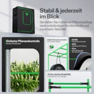 Smart Growbox Komplettset Pro 120 x 60 x 180 cm, Komplettes Grow-Set mit 2-in-1 LED-Lampe mit anpassbarem Spektrum, intelligenter GrowHub-Automatisierung, effiziente Belüftung & 360°-Luftzirkulation, 2000D Mylar-Growzelt