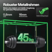 Growbox 150x80x200cm S538, für 4–6 Pflanzen, 600D lichtdichtes Oxford-Gewebe, für den Indoor-Pflanzenanbau