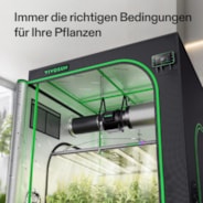 Smart Growbox Komplettset 120 x 120 x 200 cm, Komplettes Grow-Set mit GrowHub E42A+, 1680D Mylar Growzelt, Vollspektrum LED Pflanzenlampe und effizientem Belüftungssystem