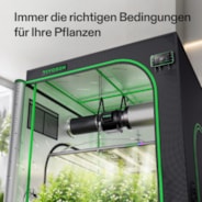 Smart Growbox Komplettset 120 x 120 x 200 cm, Komplettes Grow-Set mit GrowHub E42A+, 1680D Mylar Growzelt, Vollspektrum LED Pflanzenlampe und effizientem Belüftungssystem