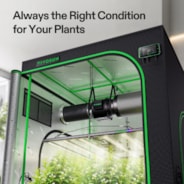 Smart Grow Tent Kit 120 x 120 x 200 cm Complete Indoor Grow System with Smart Controller, Full-Spectrum LED Grow Light & Ventilation Automation System, 1680D Mylar Tent