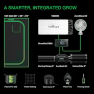 Smart Grow Tent Kit GIY-SGS-33 Lite 3x3, 3-Plant Complete System, with WiFi E42A Controller, 200W VS2000 LED Grow Light, 4-inch AeroZesh G4 Ventilation Combo, and AeroWave E6 Clip-on Fan