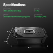 FlexFeed Self-Watering Fabric Pot Base, Auto-Irrigation Water Delivery System with Reservoir Meter, 4-Pack