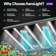 AeroLight 550W LED Grow Light, Indoor Plant Light Bars with Circulation Fan for Grow Tent Cooling Ventilation, Tunable Full Spectrum, Support App Control, GrowHub Compatible, 4x4ft Coverage