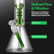 Classic Beaker Bong – Sleek Glass Water Pipe with Dual Filtration & Ice Catcher