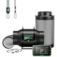 Smart Air Filtration PRO Kit 6", AeroZesh T6 Inline Duct Fan with GrowHub E42A+, Temperature Humidity Controller, Carbon Filter & Ducting Ventilation System for Grow Tent, Hydroponics