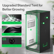 Smart Grow Tent Kit 2.3x2.3 Complete Indoor Grow System with Smart Controller, Full-Spectrum LED Grow Light & Ventilation Automation System, 1680D Mylar Tent 28"x28"x63"