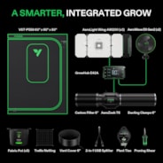 Smart Grow Tent Kit GIY-SGS-55 Pro 5x5, 6-Plant Complete System, with WiFi E42A Controller, 3x 200W AeroLight Wing LED Grow Light, 6-inch AeroZesh T6 Ventilation Combo, and 2x AeroWave E6 Gen2 Clip-on Fan