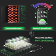 1 x 40-Zellen-Anzuchtschale mit 1 Set LED-Leuchten und 25,4 x 52,7 cm Sämling-Heizmatte