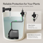 Automatic Drip Irrigation Kit for Indoor & Outdoor Plants, Smart Watering System with 16 Drip Emitters, 4mm Fast Flow, App-Controlled A10 GrowHub, Quiet 15W Pump