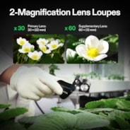 30X-60X Jewelers Loupe Magnifier with LED Light (2-Pack Black)