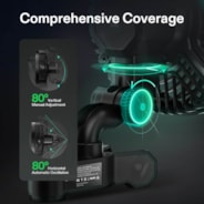 AeroWave E9 Clip-on Fan, EC Motor, Auto Oscillation Fan, Air Circulator For Grow Tent, 2 Pack