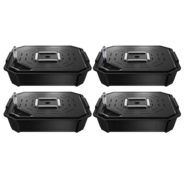 FlexFeed Self-Watering Fabric Pot Base, Auto-Irrigation Water Delivery System with Reservoir Meter, 4-Pack