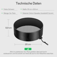 8" Grow Tent Duct Filter Vent Cover w/ Elastic Band and Fixed Buckle, 2 Pcs