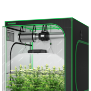 Standard Growbox Komplettset GIY-55 150 x 150 x 200 cm, Komplettsystem für 6 Pflanzen, mit 400W VS4000 LED Pflanzenlampe und 15 cm Abluftset