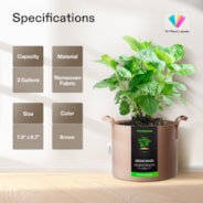 2 Gallon Grow Bags 5-Pack Brown Thickened Nonwoven Fabric Pots with Handles