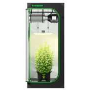Complete Grow Tent Kit 2.3x2.3 Indoor Grow System with GrowHub WiFi Controller, Efficient Ventilation & Full-Spectrum LED Grow Light, 1680D Mylar Lightproof Tent 28"x28"x63"