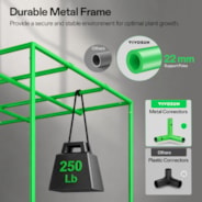 Grow Tent Pro P558 150 x 150 x 200 cm, High Reflective Mylar with 2000D Oxford Canvas & Heavy-Duty Metal Support