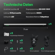 T5 LED Linear Pflanzenlampe 60 cm, 5000K Vollspektrum Grow Light 60W (4 x 15W) mit Timer & Dimmer, Pflanzenlicht für Anzucht, Hydroponik & Indoor Pflanzen, SGS kompatibel, erweiterbar, 4er Set