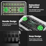 6-Pack Seed Starter Trays, 240-Cell Seed Starter Kit with 2 Set of LED Lights