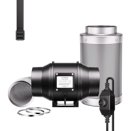 Air Filtration Kit R6 6″, Inline Fan R6 with Variable Speed Controller, Carbon Filter & Ducting Combo