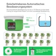 Solar Automatisches Tropfbewässerungsset mit Timer, Bewässerungssystem für 15 Pflanzen im Garten