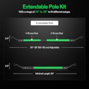 Grow Tent High CFM Kit, Heavy-Duty Mounting Bars, High Airflow Support Pole Kit 24"-36" Adjustable, Suitable for 2’×2’, 2.3’×2.3’, 2.7’×2.7’, and 3’×3’ Tents, 4-Pack