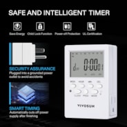 7 Day Programmable Digital Timer with Dual Outlet, Large LCD Display, 2 Pack