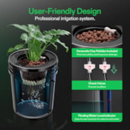 5 Gallon DWC Hydroponic System Kit (2 Bucket, Black)