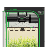 Smart Grow Tent Kit 4x4 Complete Indoor Grow System with Smart Controller, Full-Spectrum LED Grow Light & Ventilation Automation System, 1680D Mylar Tent 48"x48"x80"