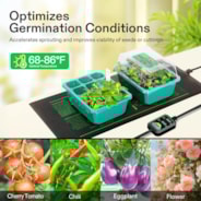 Seedling Heat Mat with Dual Digital Display Thermostat, 48" x 20.75" Black Warm Hydroponic Heating Pad for Seed Germination 2 Pack