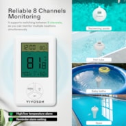 Wireless Floating Pool Thermometer - Easy-Read LCD Screen- Ideal For Swimming Pools Hot Tubs And Ponds