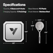 Add-on Base & Magnetic Hook for VGrow Smart Grow Box, 4 Sets