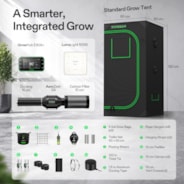 Smart Grow Tent Kit 2x2 Complete Indoor Grow System with Smart Controller, Full-Spectrum LED Grow Light & Ventilation Automation System, 1680D Mylar Tent 24"x24"x48"