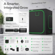 Smart Grow Tent Kit 5x5 Complete Indoor Grow System with Smart Controller, Full-Spectrum LED Grow Light & Ventilation Automation System, 1680D Mylar Tent 60"x60"x80"