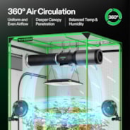 AeroLight A100 Tunable Spectrum LED Grow Light 100W, with Integrated Circulation Fan & GrowHub E42A, Compatible with APP, 2 x 2 Ft. Coverage