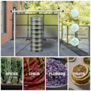 8-Layer Mesh Drying Rack Hanging Design with Green Zippers