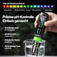 AeroLab Digitales pH Messgerät mit ATC und Sonde, Messbereich 0,00–14,00, hochpräzise und tragbar für Wasser, Nährlösungen, Aquarien und Pools